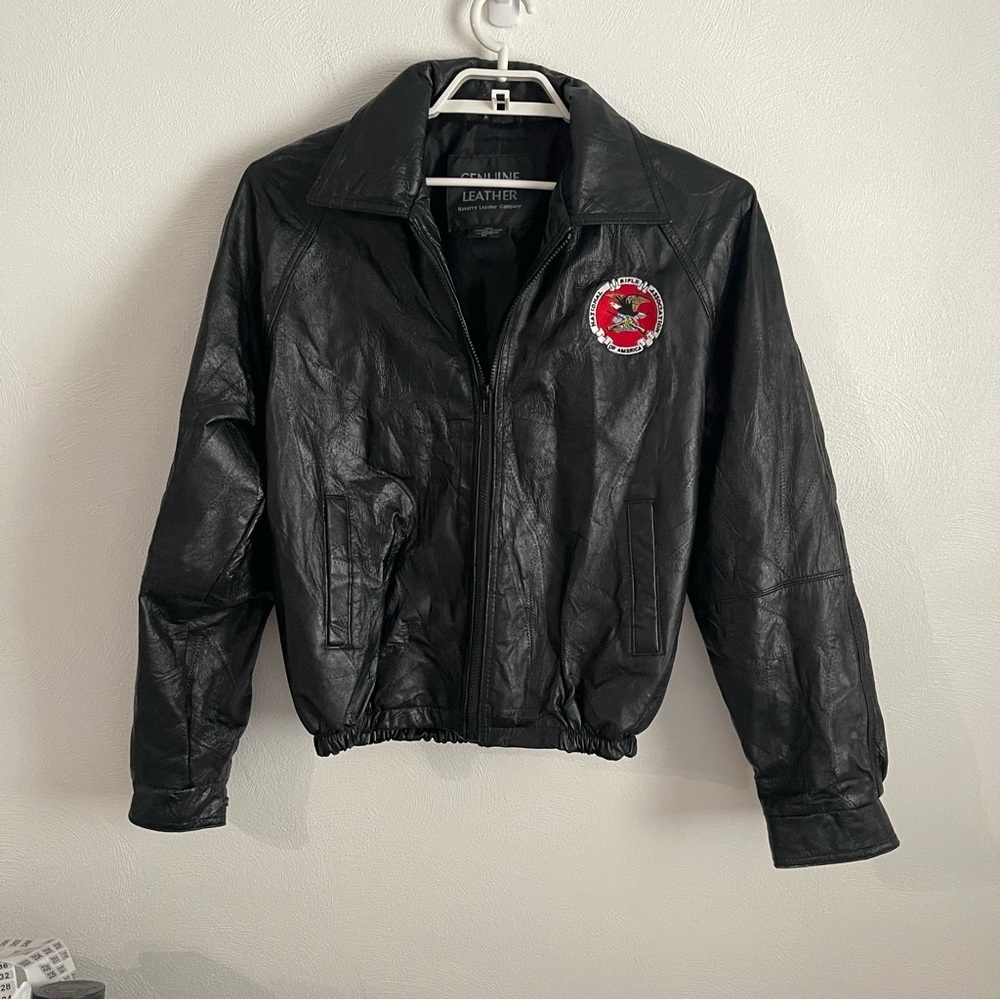 Vintage Navarre men’s leather jacket size medium men’s nation rifle association